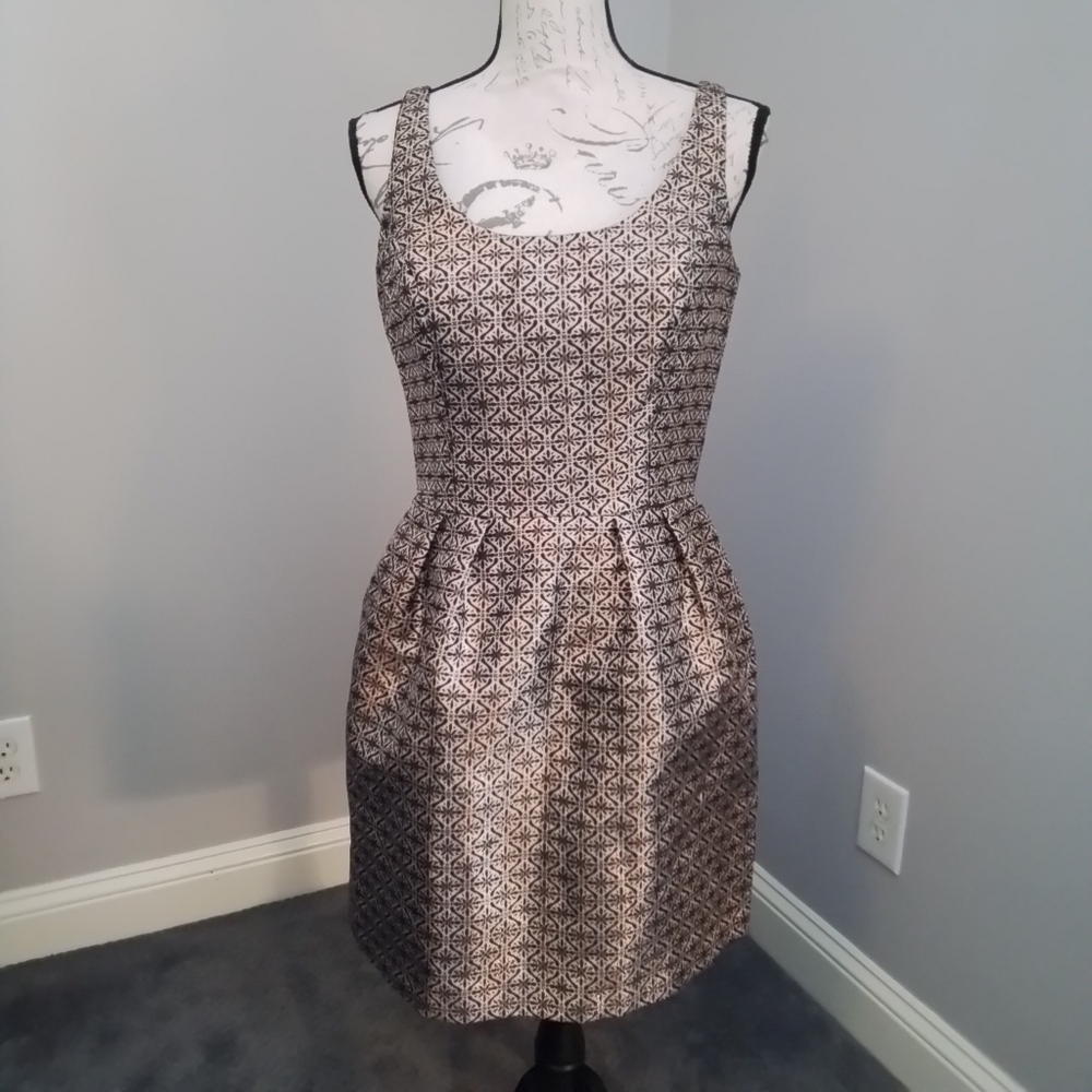 NWT Amanda Uprichard Strapless Brocade Black & Gold Metallic Dress - M